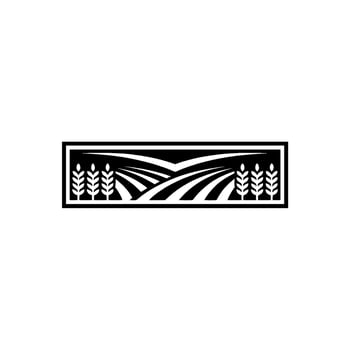 Agricultural Emblem Harvest Horizon Silhouette vector