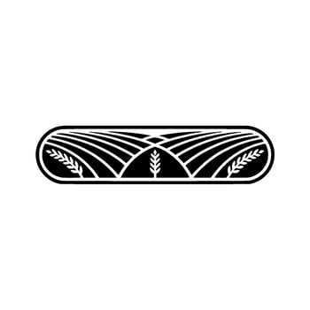 Stylized Grain Field Emblem - Agricultural Heritage vector