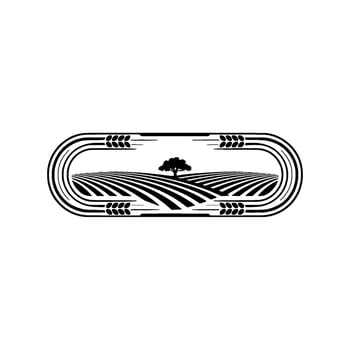 Serene Landscape Emblem, Vintage Style vector