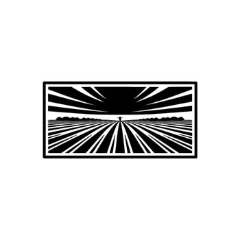 Horizons Embrace Stark Landscape Silhouette vector