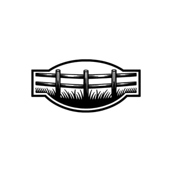 Rustic Farm Boundary, Vintage Silhouette Emblem vector