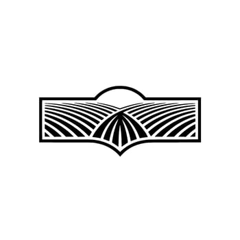 Geometric Horizon Rural Silhouette Emblem vector