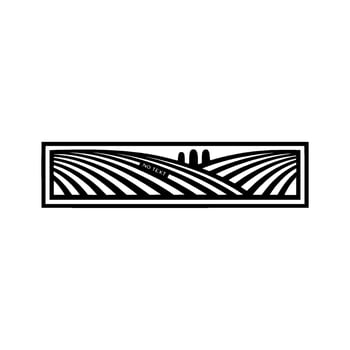 Geometric Landscape Emblem, Rural Silhouette, Minimalist vector