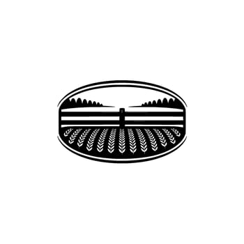 Vintage Farm Silhouette, Agricultural Emblem, Harvest Symbol vector
