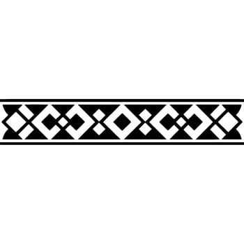 Geometric Border, Black White Pattern, Stylized vector