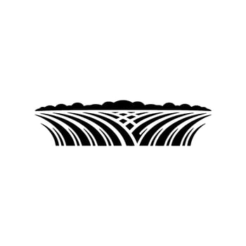 Serene Horizon Stylized Agricultural Landscape Emblem vector