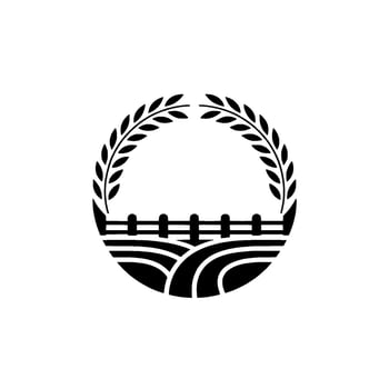 Rustic Harvest Emblem Agricultural Symbol of Abundance, Agriculture vector