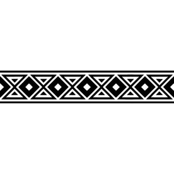 Geometric Tribal Border, Black White Deco, Pattern vector
