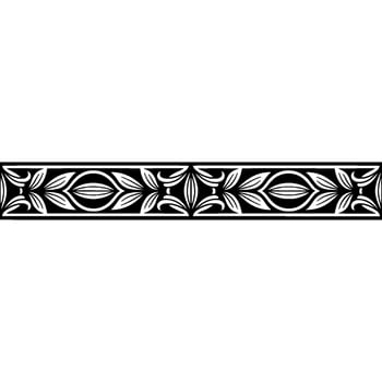Art Deco Botanical Border, Elegant Silver vector