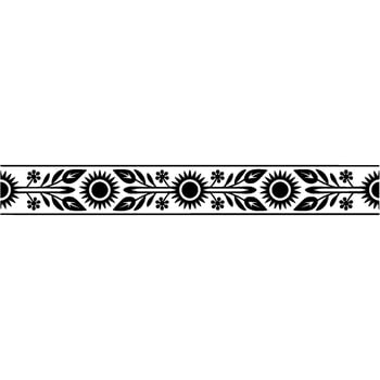 Stylized Sunflower Border, Vintage Motif, Decorative Element vector