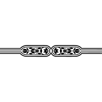Art Deco Floral Border, Elegant Division, Vintage, Decorative vector