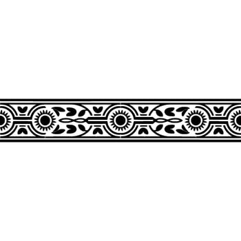 Intricate Black Floral Border, Vintage Style - Decorative vector