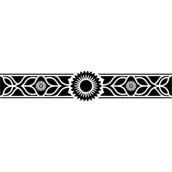 Art Deco Floral Border, Elegant vector