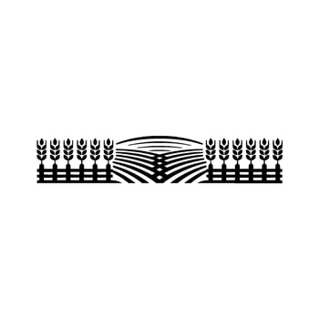 Agricultural Emblem Harvest Horizon Silhouette - Agriculture vector
