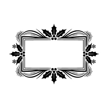 Elegant Winter Frame with Holly and Snowflakes Festive Element vector