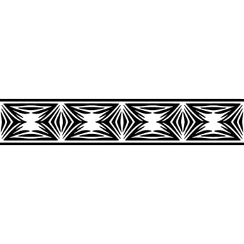 Geometric Zonal Border, Stylized Black White Pattern vector