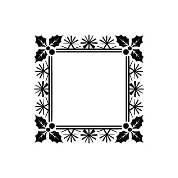 Elegant Holly Frame, Vintage Ornamentation, Festive Border - Ornament vector