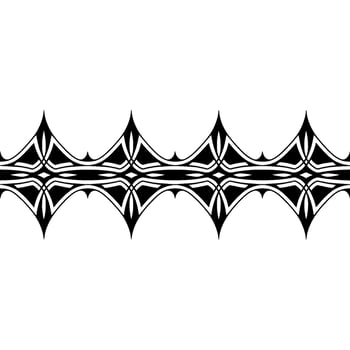 Geometric Wave, Stylized Black White Border vector