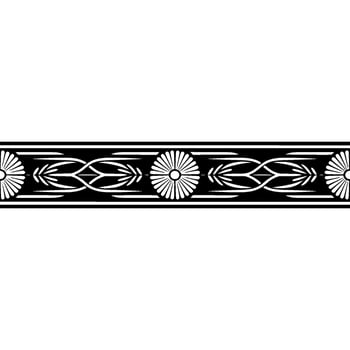 Art Deco Floral Border, Geometric , Elegant Ornamentation vector
