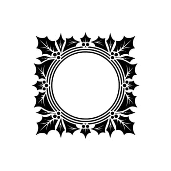 Elegant Holly Frame, Vintage Botanical vector