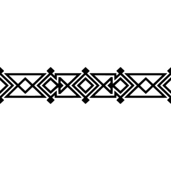 Geometric Deco Border Minimalist Black White Pattern, Line vector