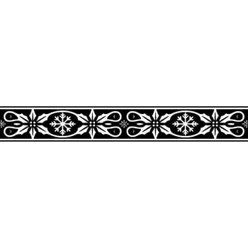 Elegant Winter Border, Black White Ornamentation vector