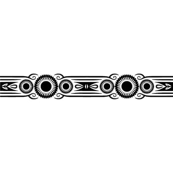 Intricate Tribal Border, Stylized Black and White vector