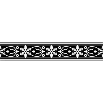 Elegant Winter Border, Stylized Snowflake, Ornament vector