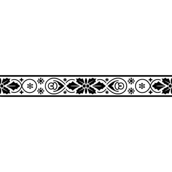 Elegant Winter Border, Intricate Black White vector