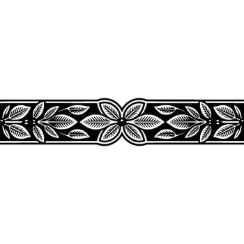 Elegant Black and White Floral Border, Vintage, Ornament vector