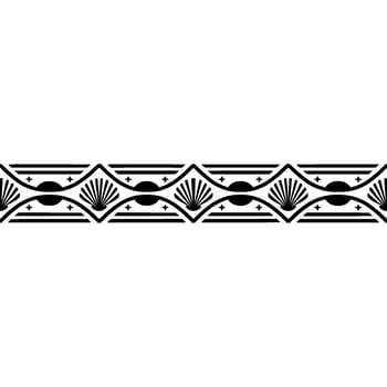 Art Deco Seashell Border Elegant, Geometric vector