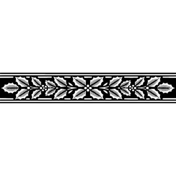 Elegant Holly Border, Vintage Ornamentation, Festive vector