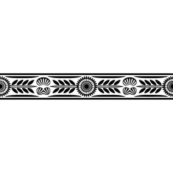 Geometric Tribal Border, Black and White, Pattern vector