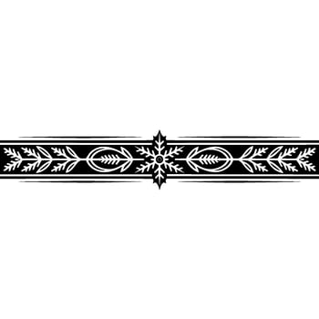 Vintage Winter Border, Stylized Ornamentation, Festive Division vector
