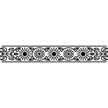 Elegant Black Border, Stylized Floral Sun Motif vector