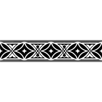 Geometric Border, Art Deco Pattern, Black White, Elegant vector