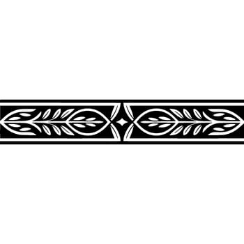 Elegant Black and White Leaf Border , Vintage Style vector