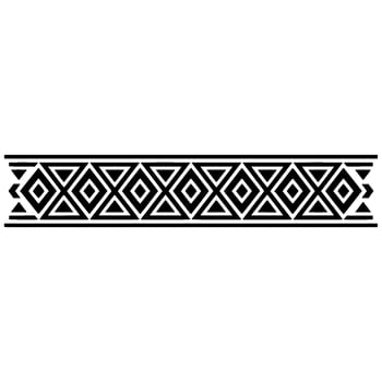 Geometric Tribal Border, Black and White Pattern, Art deco vector