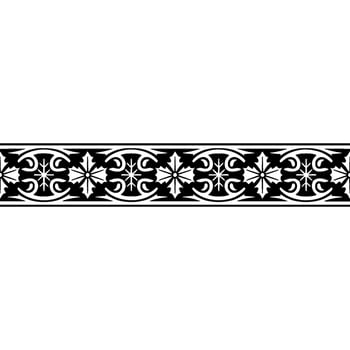 Intricate Black and White Ornamental Border, Vintage Style vector