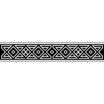 Geometric Tribal Border, Black and White Pattern, Diamond vector