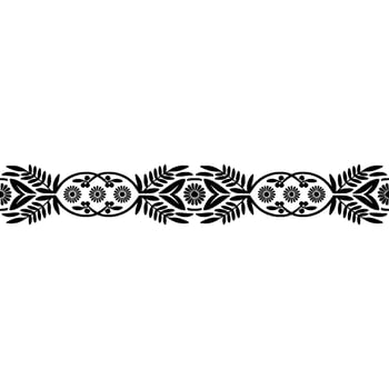 Stylized Floral Border, Vintage , Decorative Element - Line vector