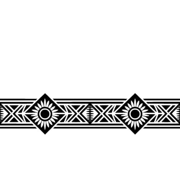 Geometric Deco Border, Stylized Black and White Ornamentation vector