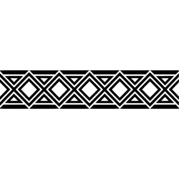 Geometric Deco Border, Black White Pattern - Diamond vector