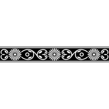 Elegant Black and White Floral Border, Vintage, Lineart vector
