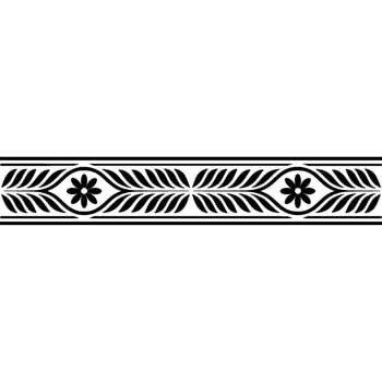 Stylized Black Border, Floral Ornamentation, Vintage vector