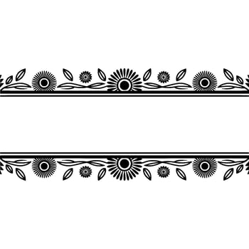 Elegant Black Floral Border, Vintage Element - Divider vector