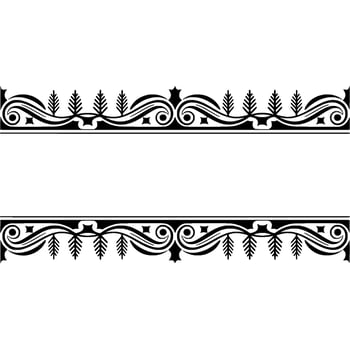 Elegant Black Ornamental Border, Vintage, Foliage vector