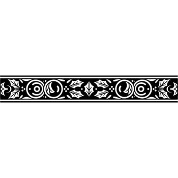 Intricate Black and White Border Ornament, Classical vector