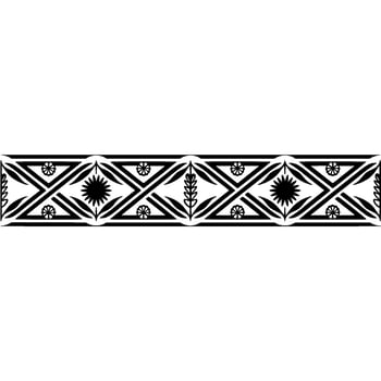 Geometric Floral Border, Stylized , Vintage Aesthetic vector