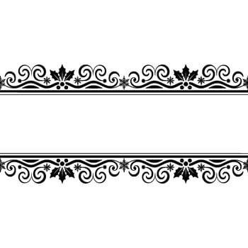 Elegant Black Holly Border, Festive Element vector